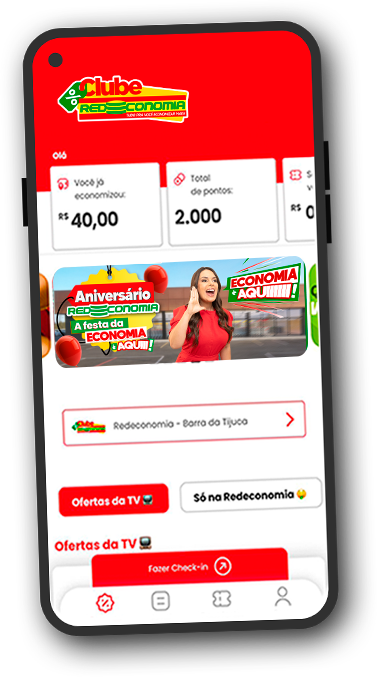 Tela do aplicativo Clube Redeconomia