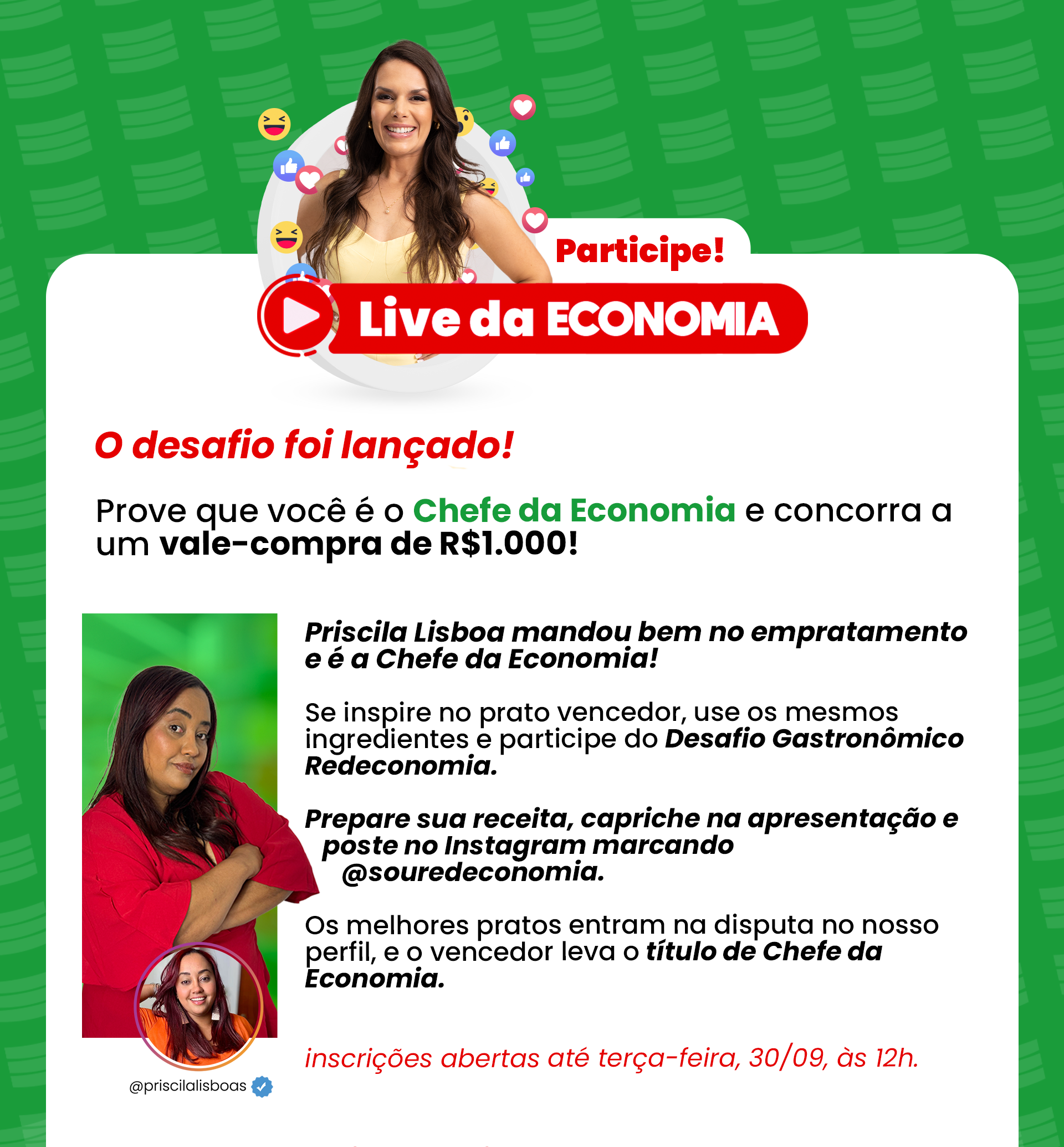 Concurso Chefe da Economia — arte 1